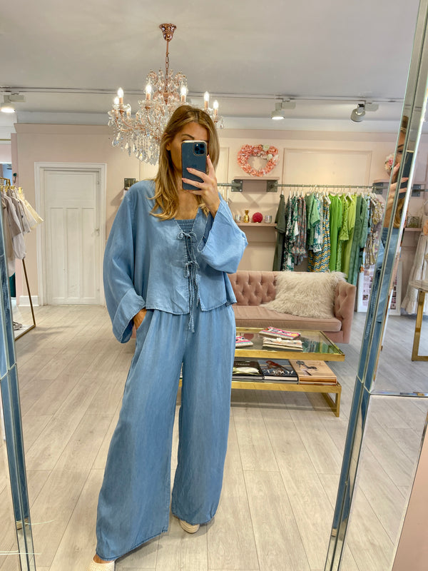 MARGOT CHAMBRAY JUMPSUIT AND TOP SET