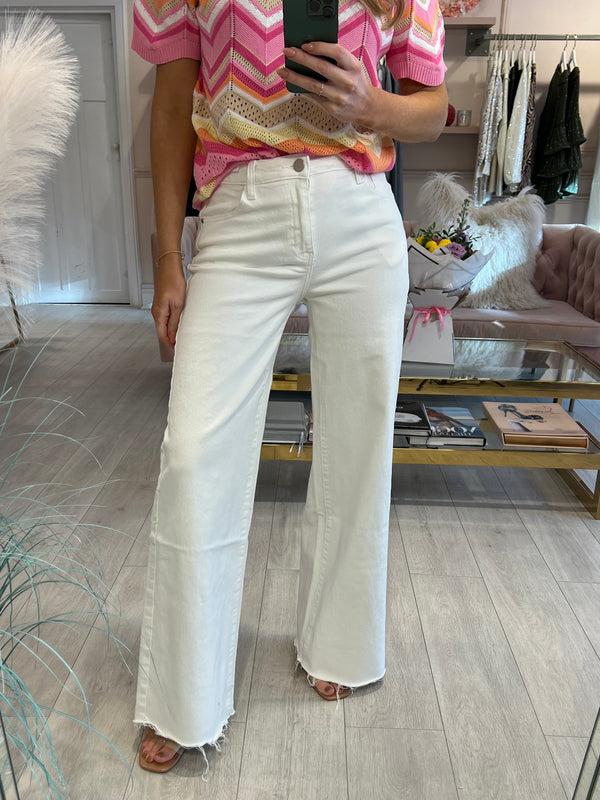 JADE OFF WHITE WIDE LEG JEANS