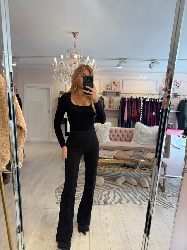 YAZ STRETCH FLARE TROUSER BLACK