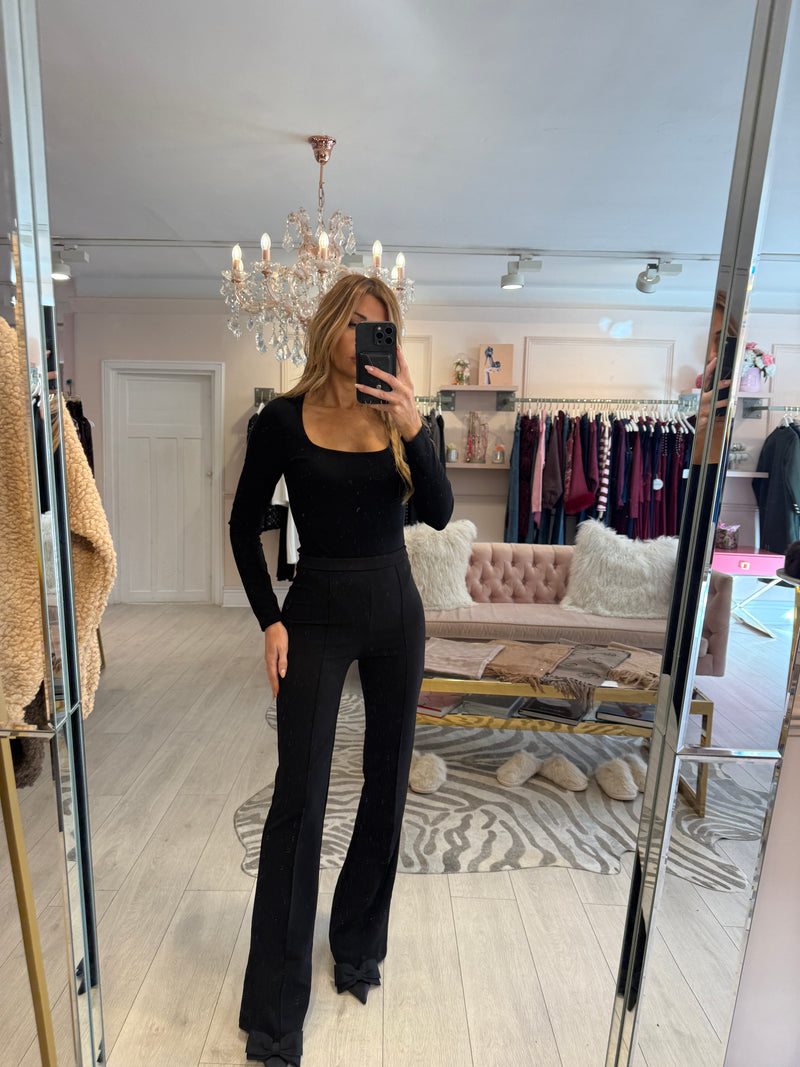 YAZ STRETCH FLARE TROUSER BLACK