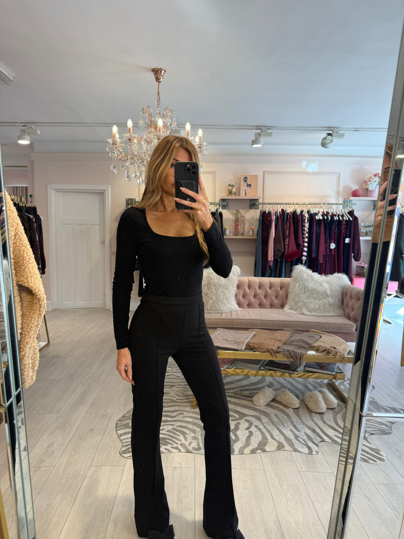 YAZ STRETCH FLARE TROUSER BLACK