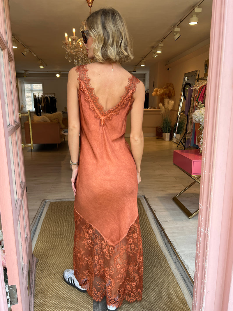 SIENNA BRONZE LACE MAXI DRESS
