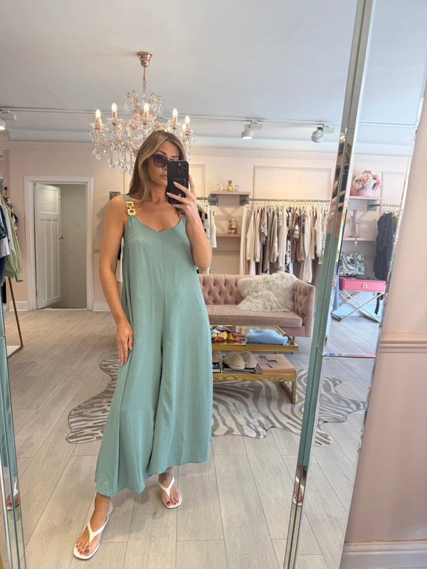 BRIGETTE BUCKLE JUMPSUIT SAGE
