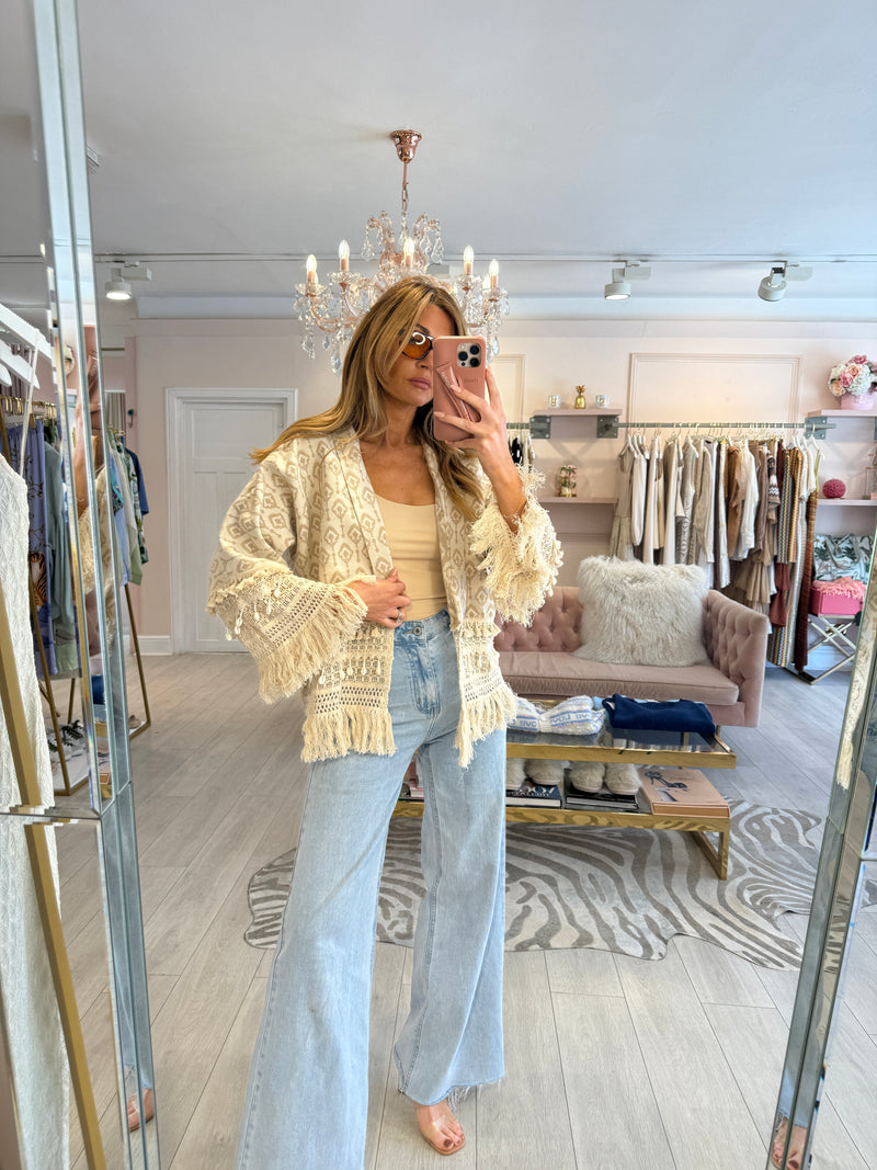 DHALIA BOHO TASSLE & SHELL SHACKET