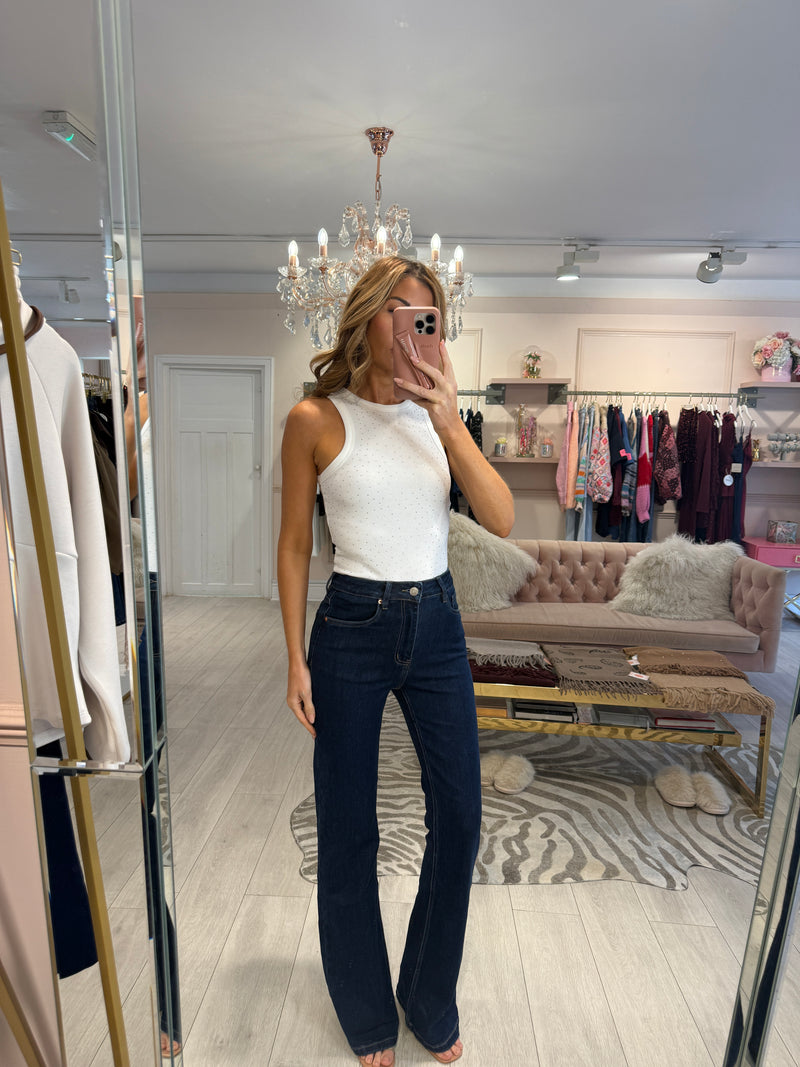 EMMY DIAMANTE RACER BACK VEST WHITE