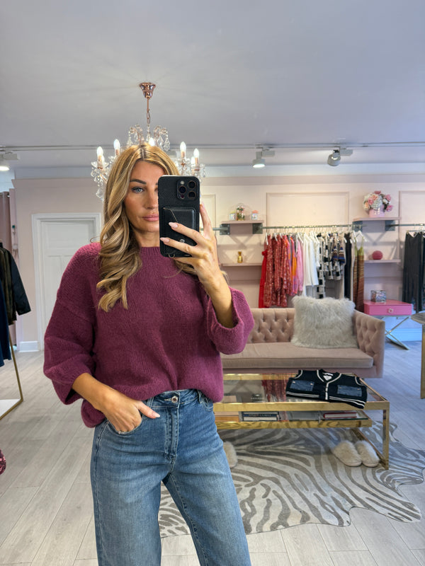 ERIN DROP SLEEVE JUMPER WINE