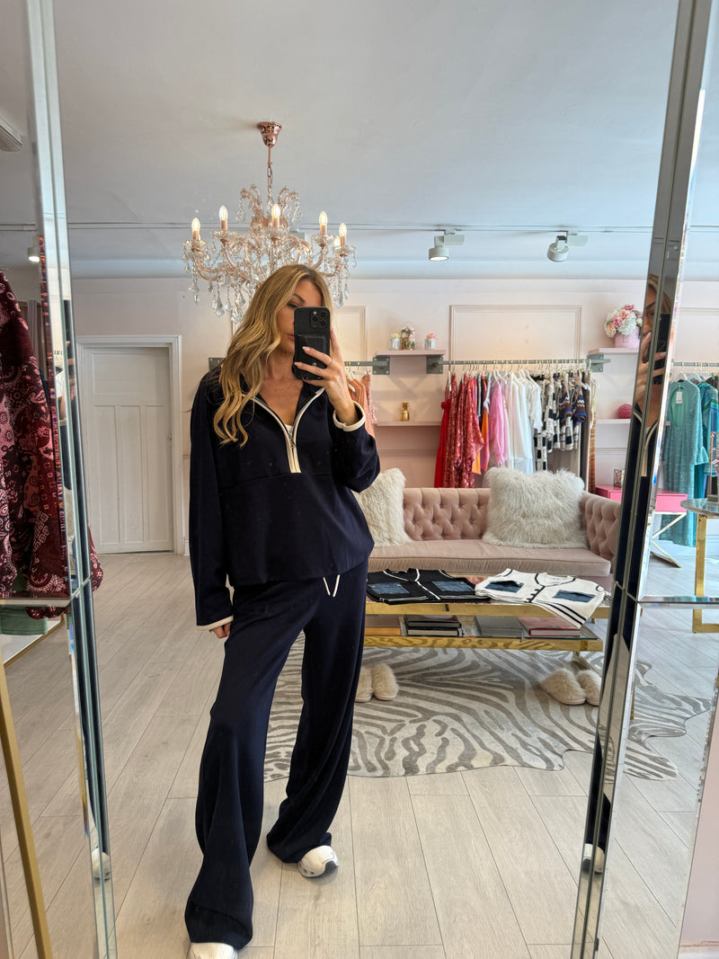 MABEL CONTRAST HOODED TRACKSUIT NAVY