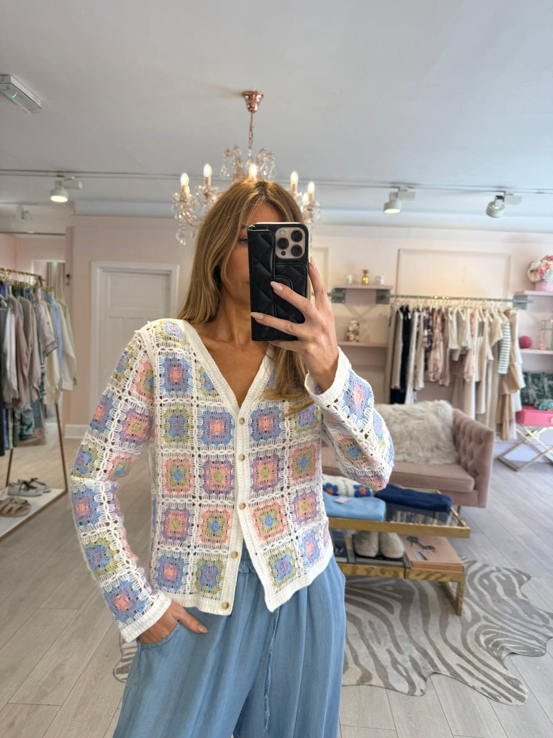 CYNTHIA CROCHET PASTEL CARDIGAN