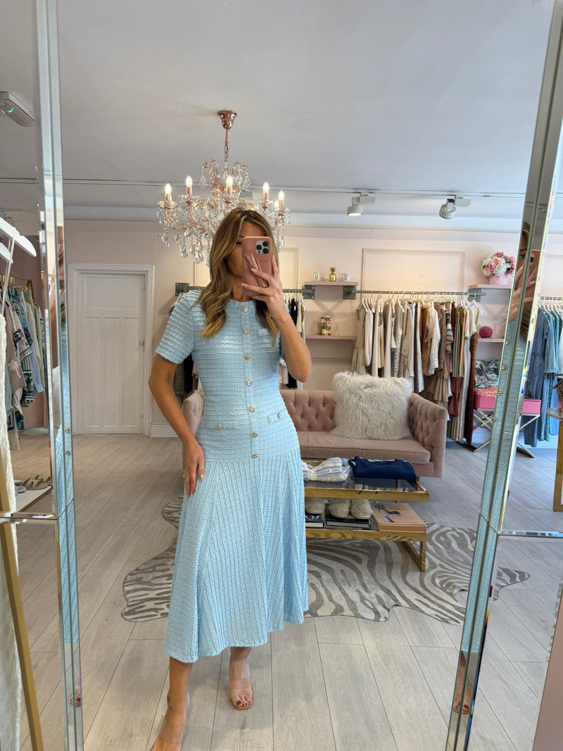 JUDY SWING MIDI DRESS BLUE
