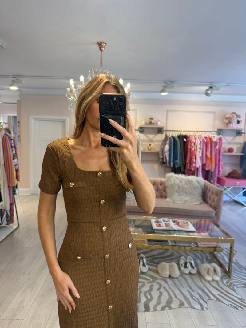 BIBA BROWN MIDI DRESS