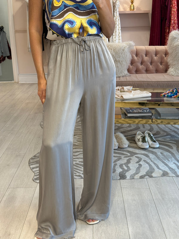 SASHA SILKY TROUSERS GREY