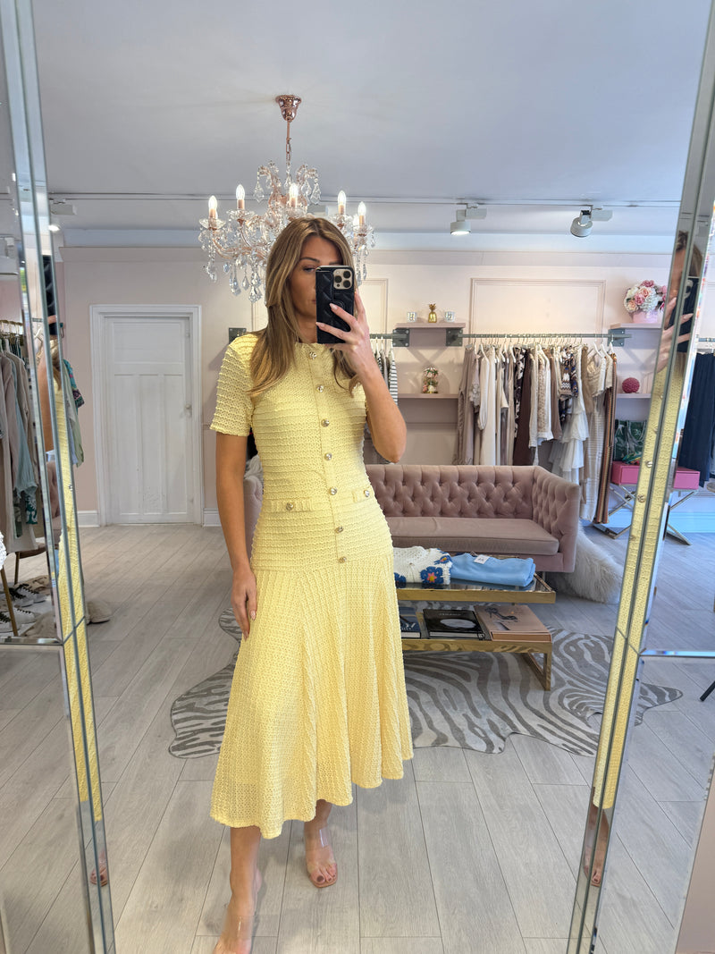 JUDY SWING MIDI DRESS YELLOW