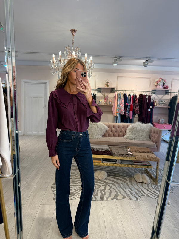 DIDI PETER PAN COLLAR BLOUSE IN BERRY