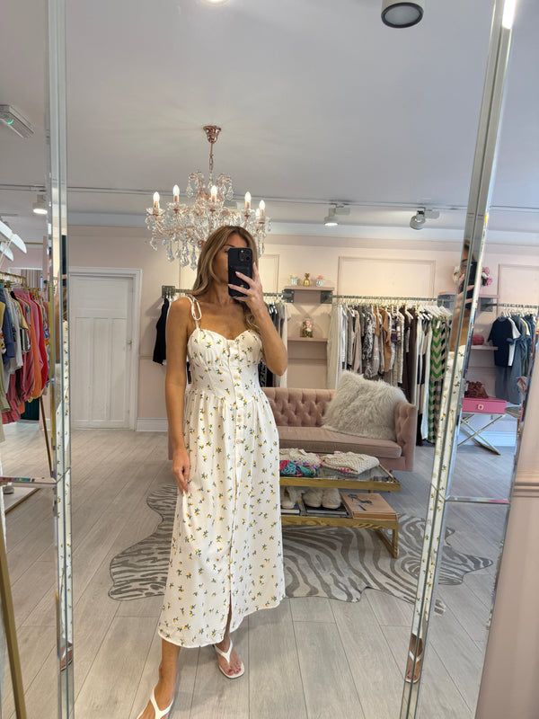 CITRUS PRINT MIDI DRESS