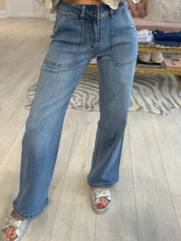 LEONA MID WASH BLUE JEAN