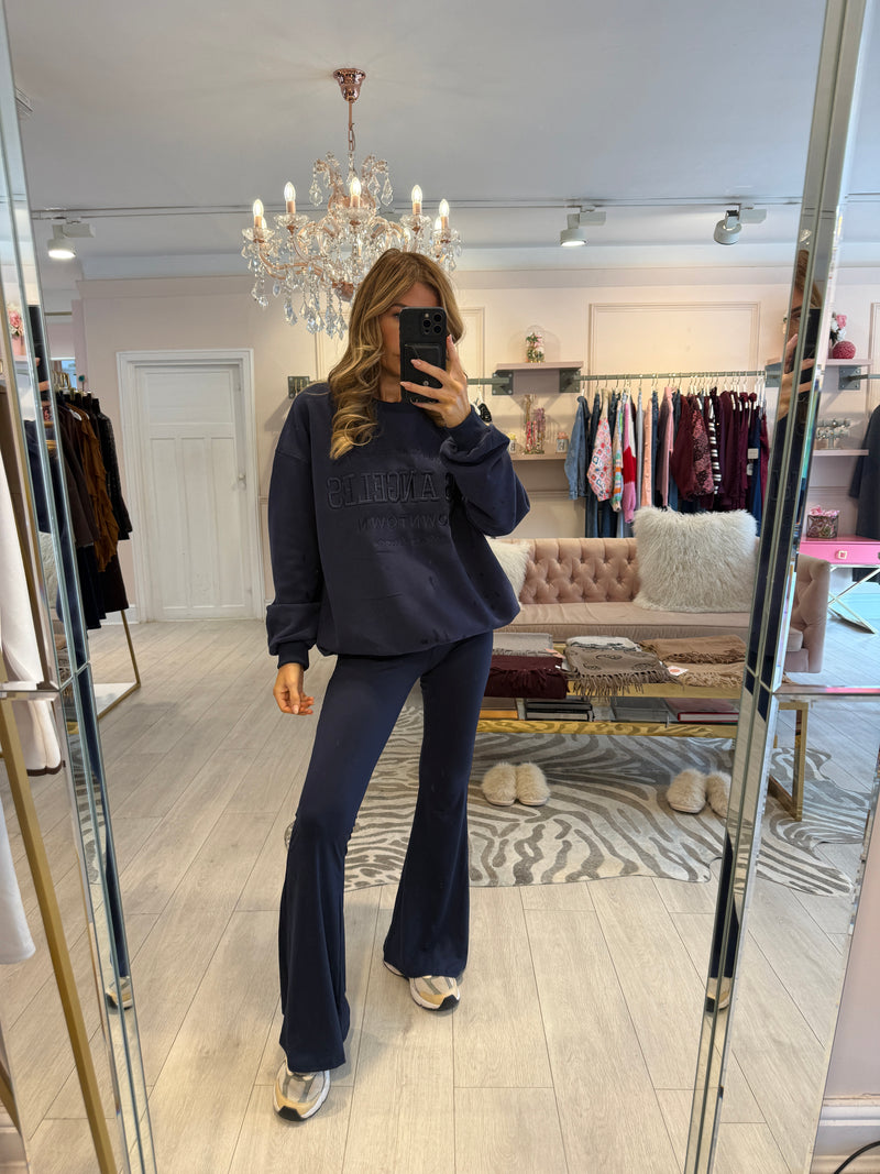 JERSEY FLARE LEGGING NAVY