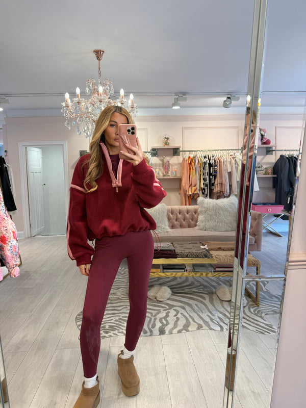 LULU 1/4 ZIP UP FLEECE WINE