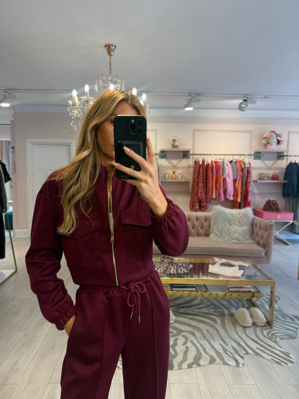 HALLIE JACKET & TRS TRACKSUIT BURGUNDY