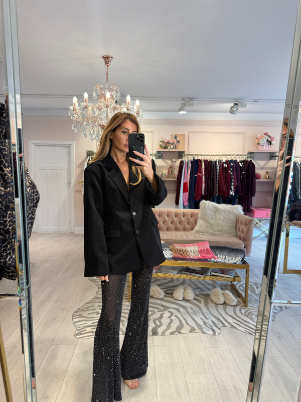 CHRISTIE OVERSIZED SINGLE BREAST BLAZER BLACK