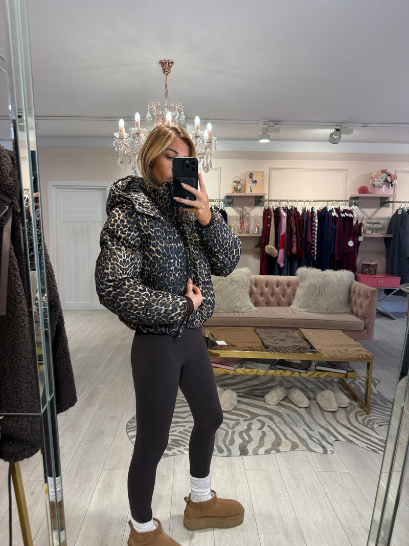 NADINE LEOPARD PUFFER JACKET