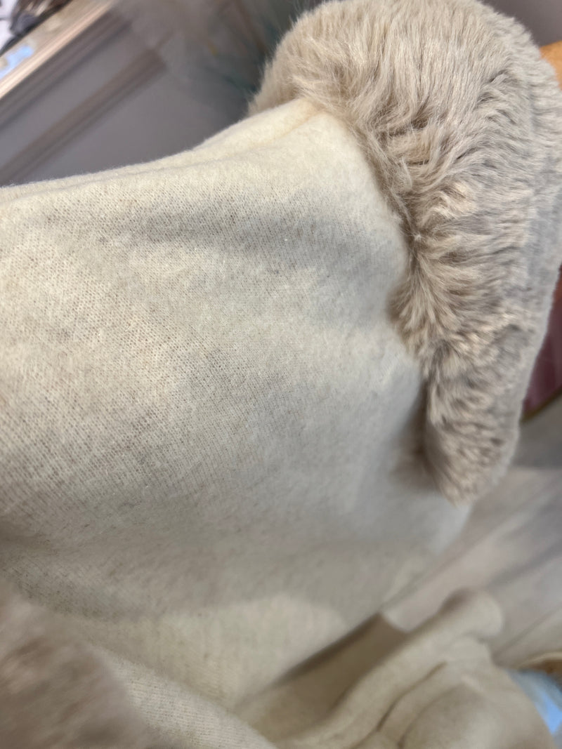 KELLY FAUX FUR TRIM CAPE COAT