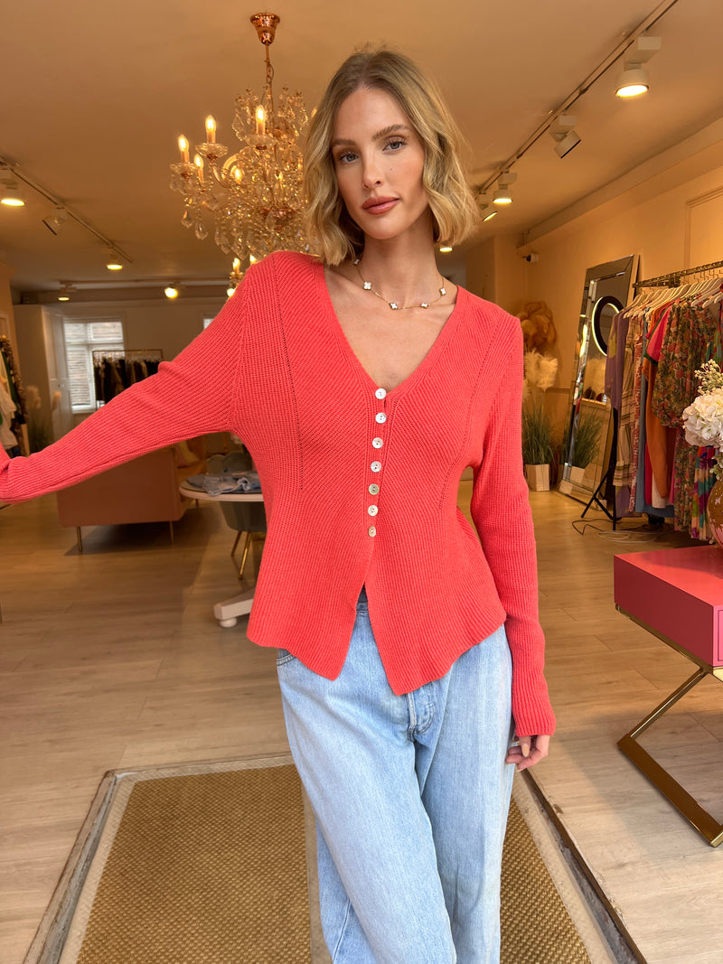 CAMILLA CORAL KNITTED CARDIGAN