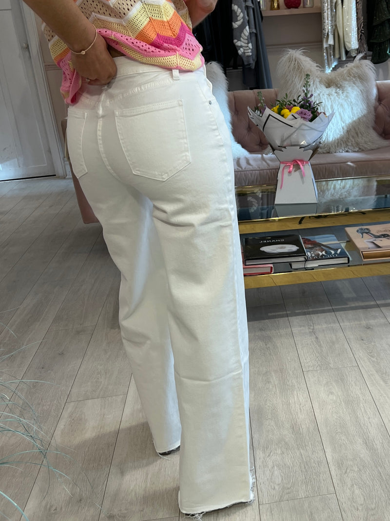 JADE OFF WHITE WIDE LEG JEANS