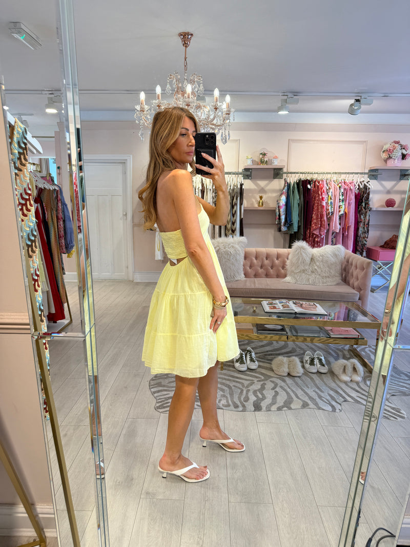 ANAIS MINI COTTON HALTER LEMON
