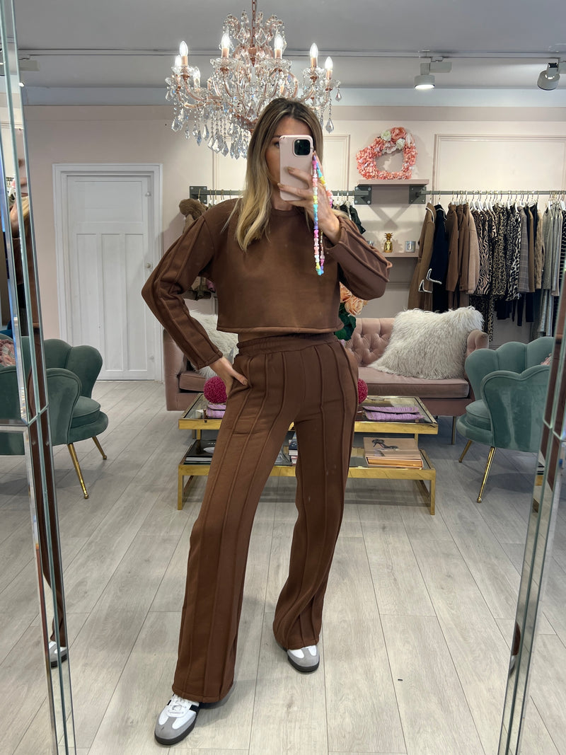 THEA CROPPED TRACKSUIT BROWN