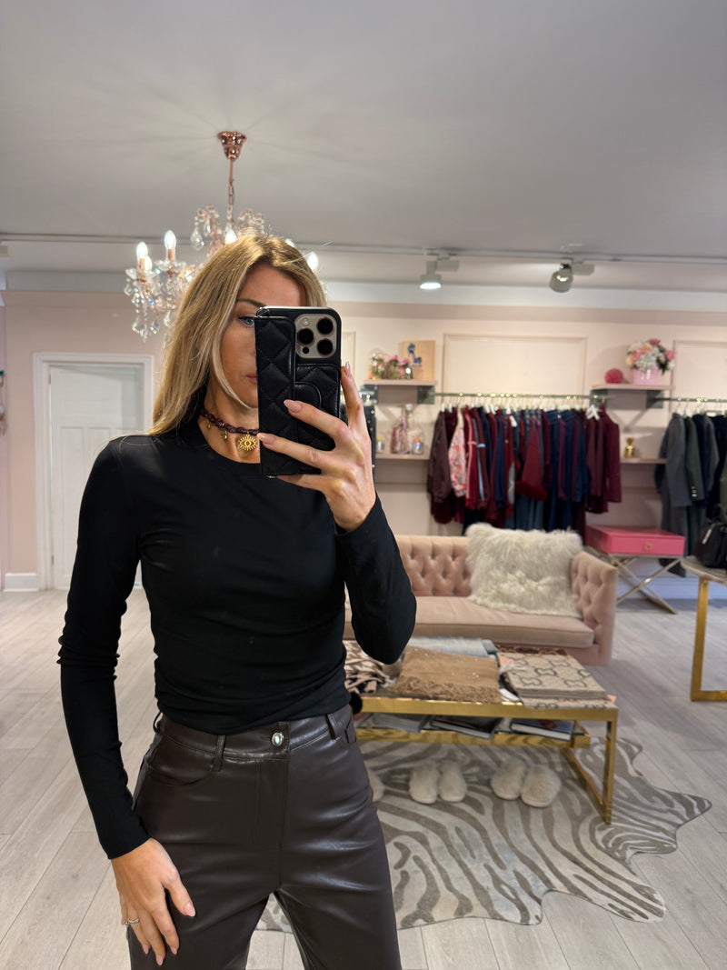 EBA BASIC LONG SLEEVE TOP BLACK 456