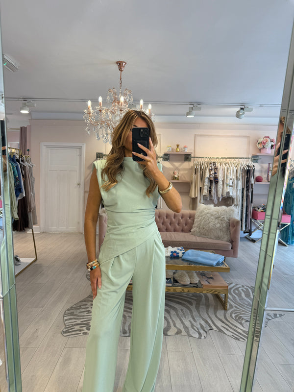 ALANA TOP & TROUSER SET MINT