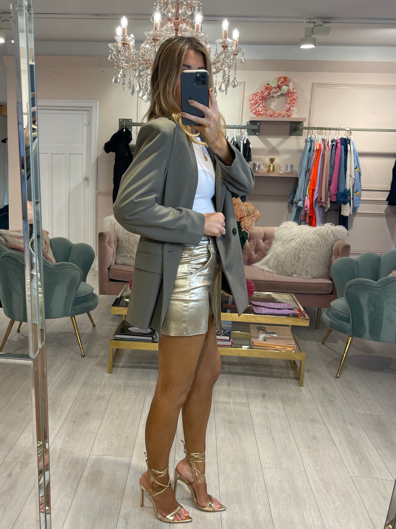 METALLIC GOLD COATED SKORT