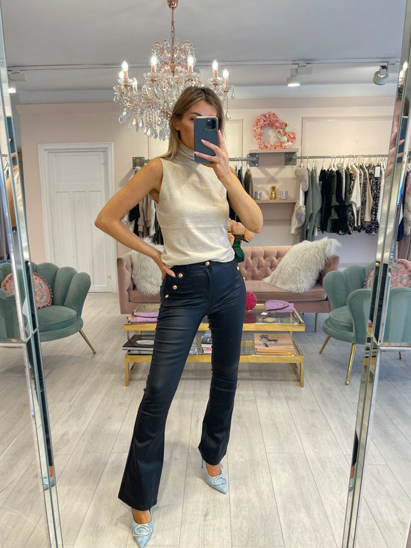 GIGI BLACK COATED JEANS