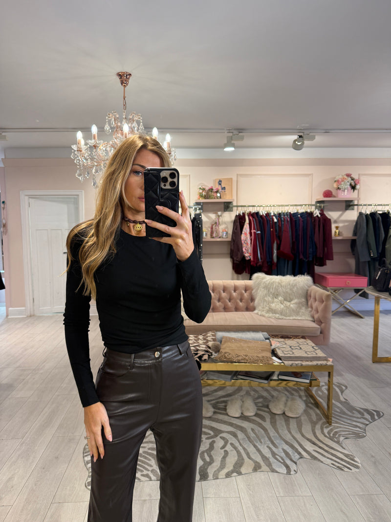 EBA BASIC LONG SLEEVE TOP BLACK 456