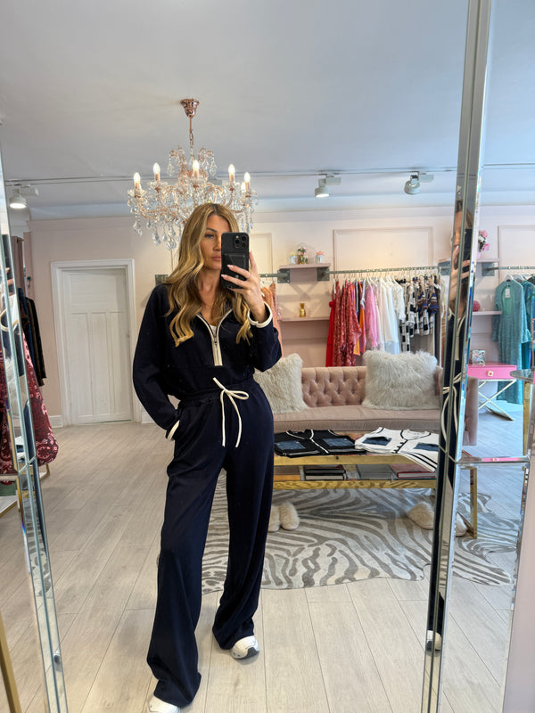 MABEL CONTRAST HOODED TRACKSUIT NAVY