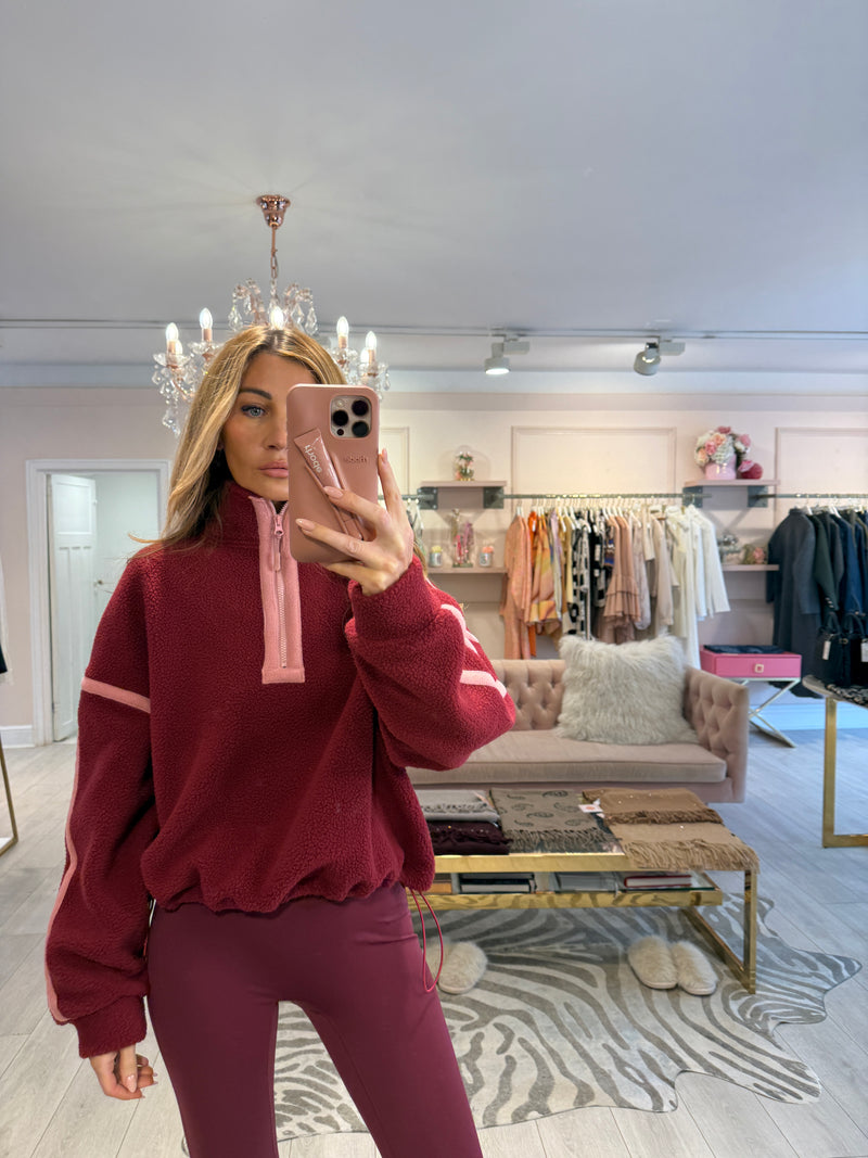 LULU 1/4 ZIP UP FLEECE WINE