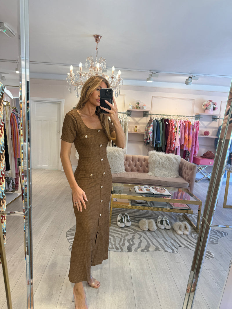 BIBA BROWN MIDI DRESS