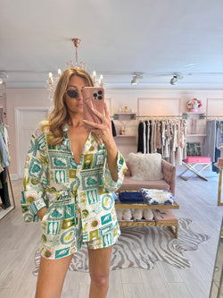 RHODES PRINTED SHORTS SET GREEN