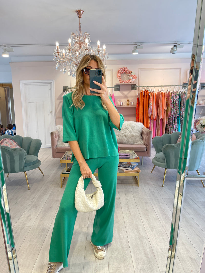 ANYA TWIST BACK KNITTED TROUSER SET