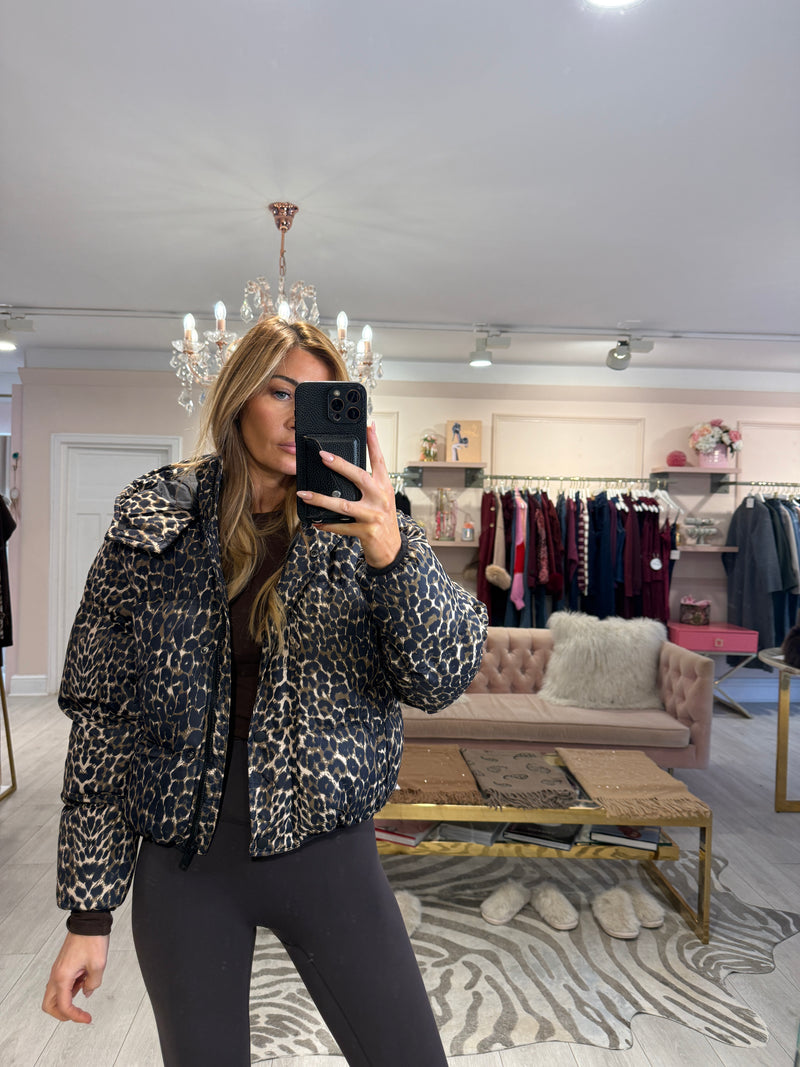 NADINE LEOPARD PUFFER JACKET