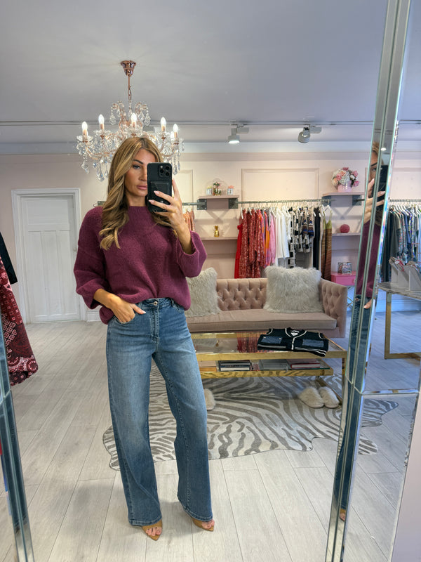 ERIN DROP SLEEVE JUMPER WINE