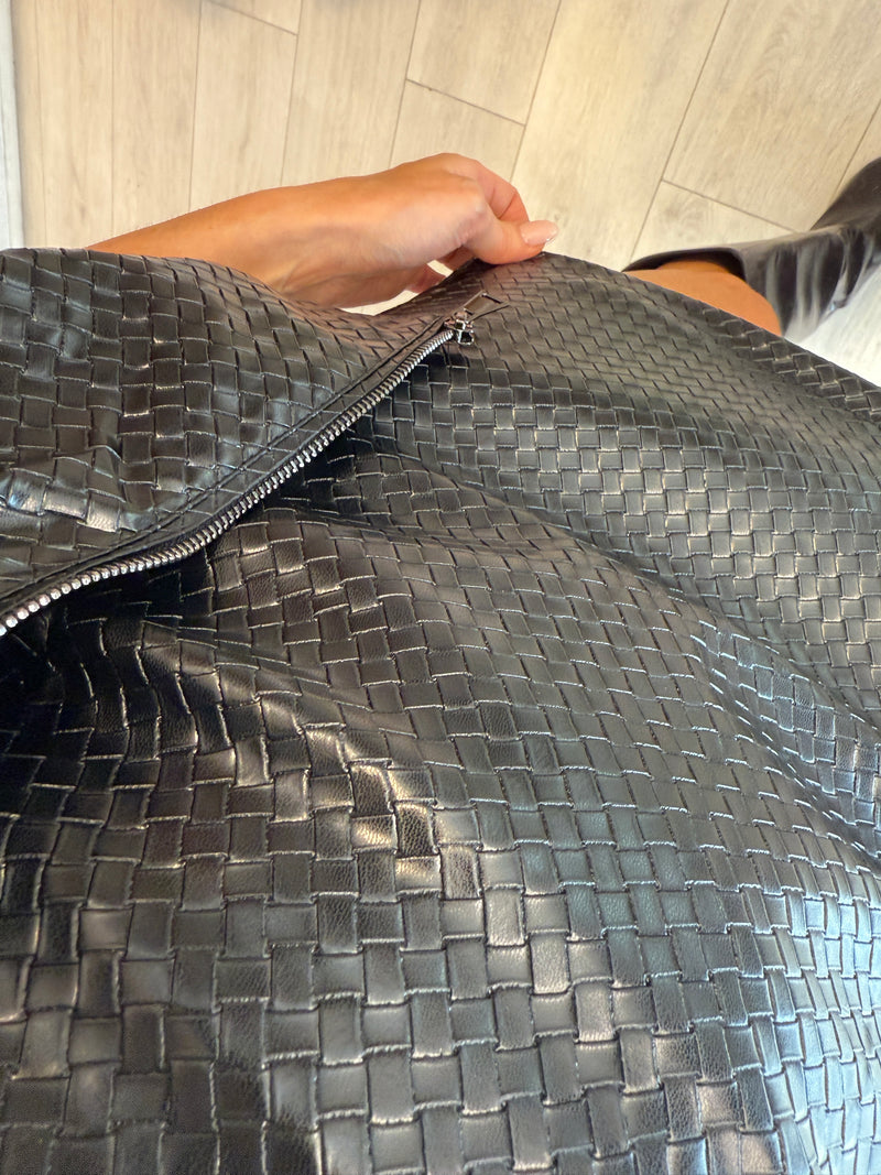 IRIS WOVEN BOMBER JACKET BLACK