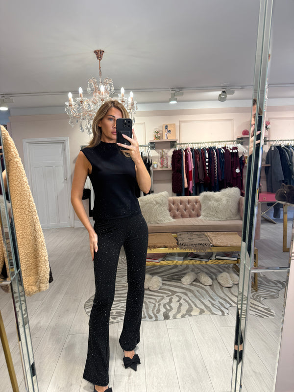 ANNIE SPARKLY FLARE TROUSERS