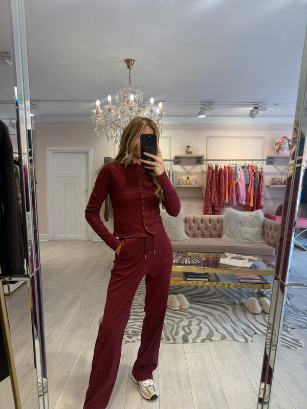 MOLLY RIBBED SET BURGUNDY