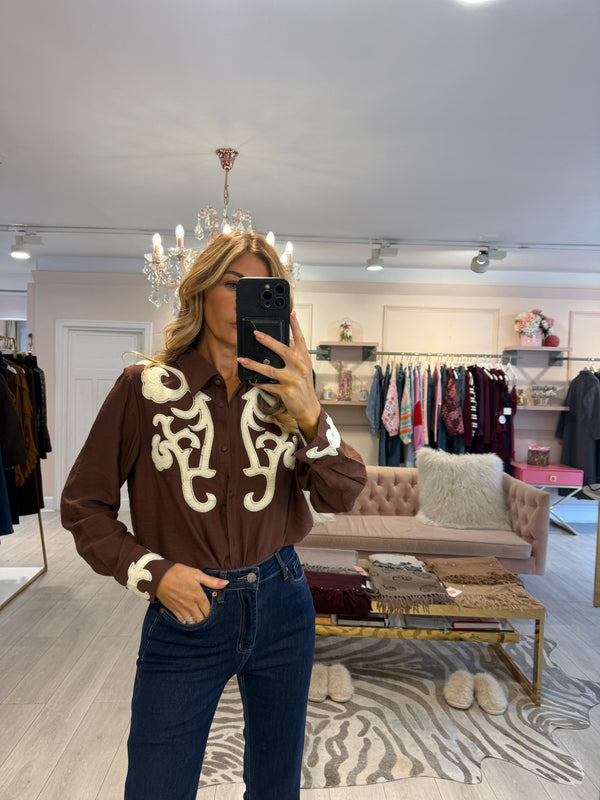 EADY WESTERN STYLE SHIRT BROWN