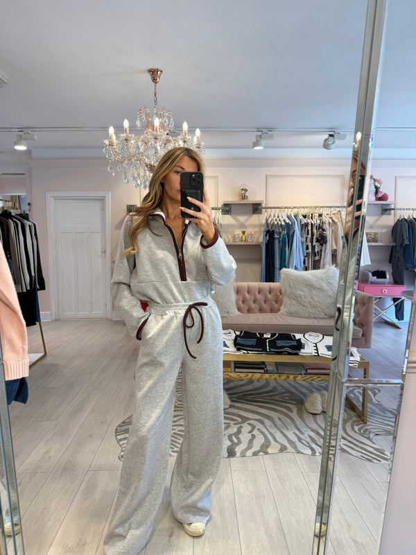 MABEL CONTRAST HOODED TRACKSUIT GREY
