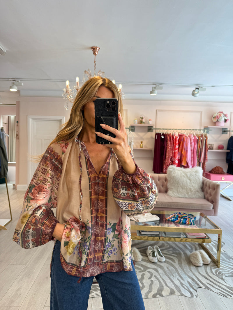 LANA LUXE PRINTED BLOUSE