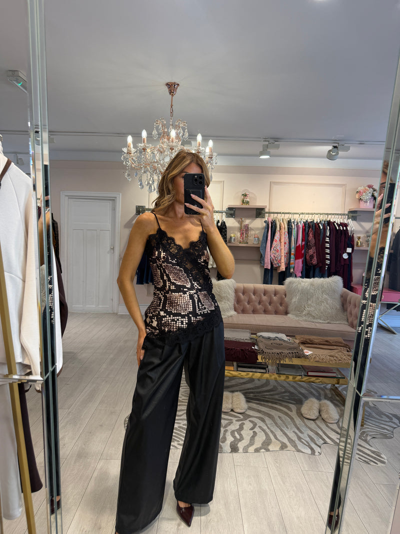 HENDRIX SNAKE PRINT CAMI BLACK