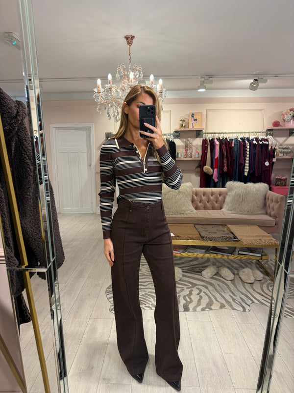 MICHELLE SEAM JEANS BROWN