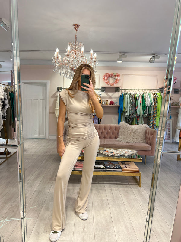UNA TOP AND TROUSERS SET BEIGE